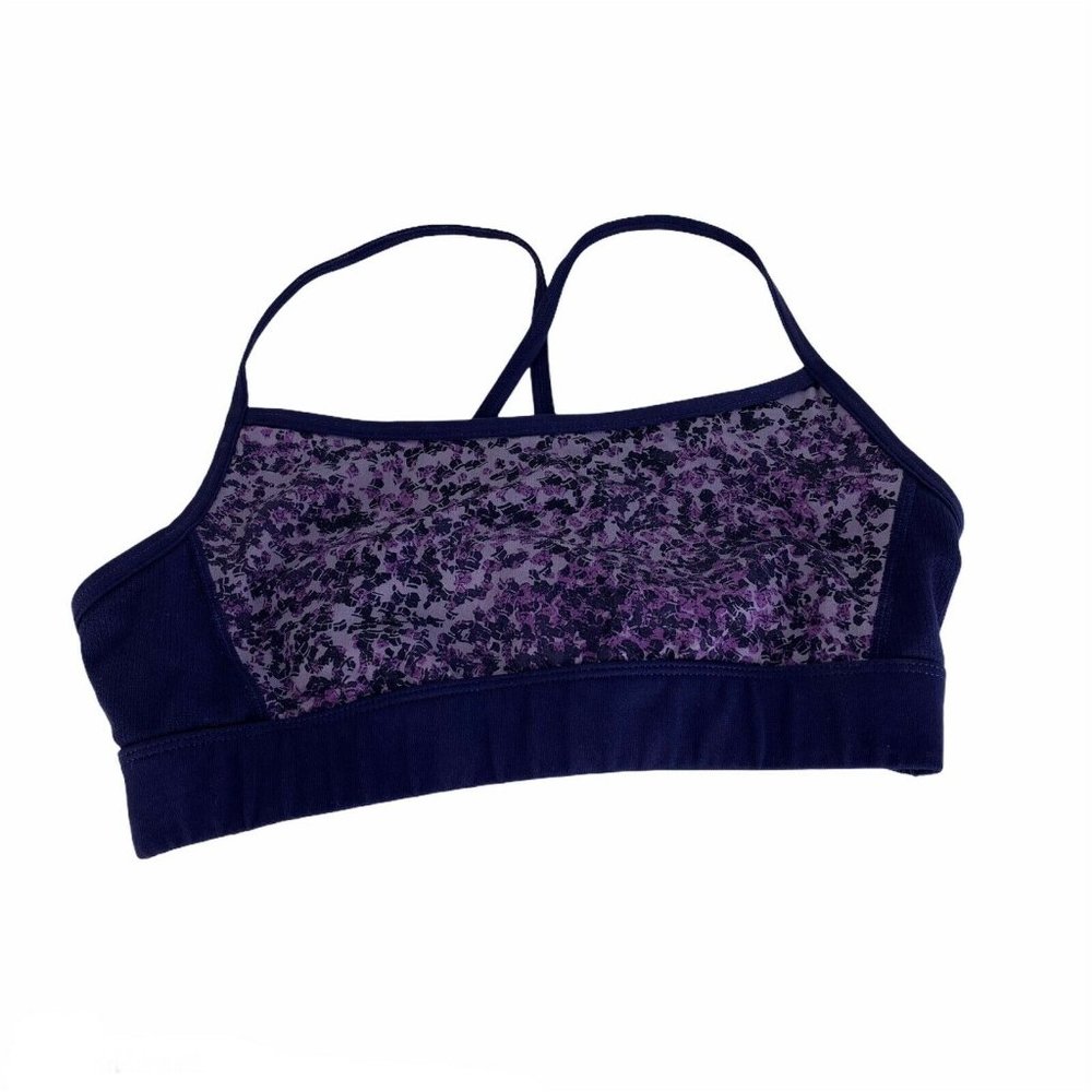 Champion Purple Printed Athletic Sports Bra Gym M